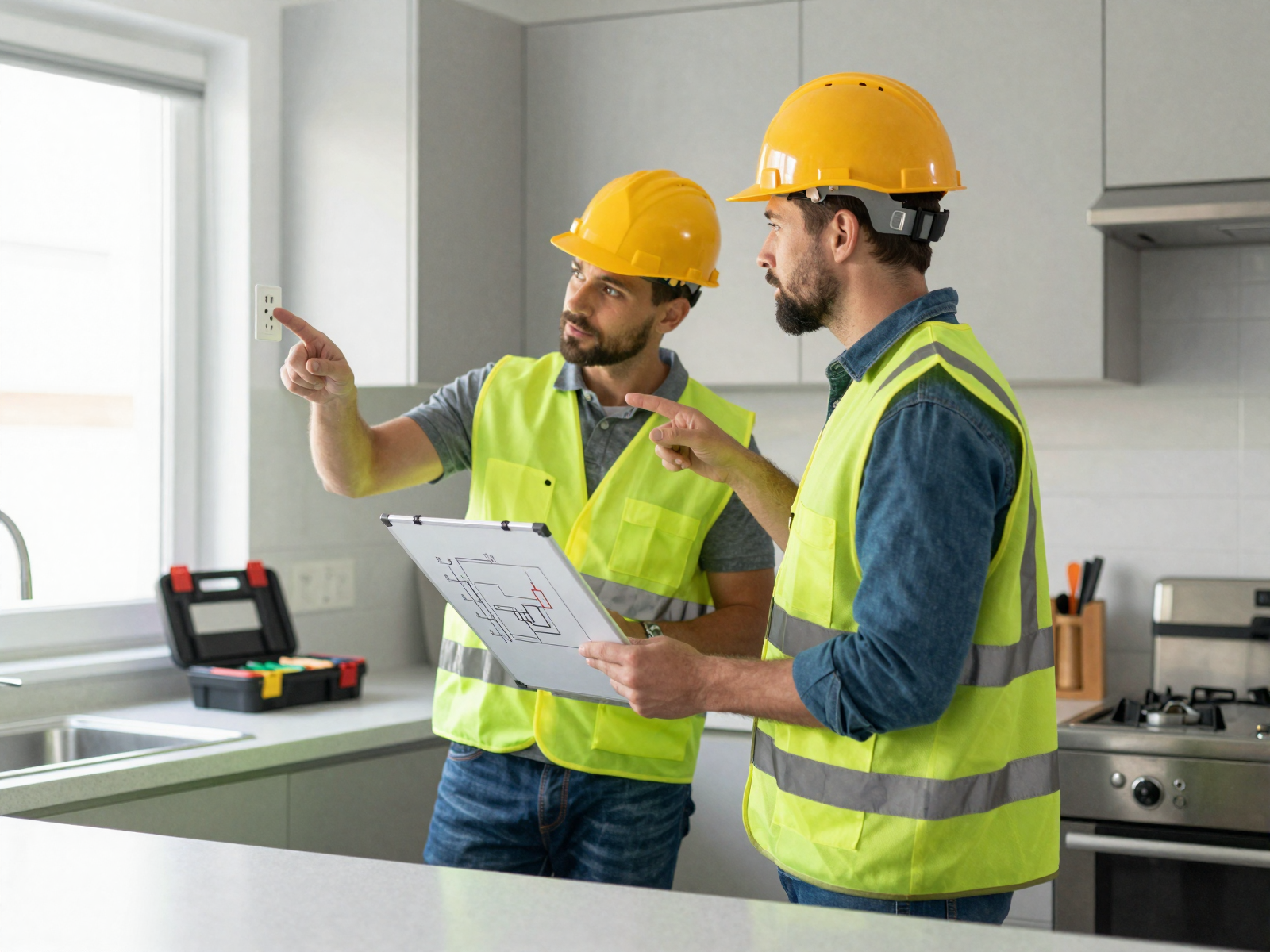 Professional electrical installation in a modern home